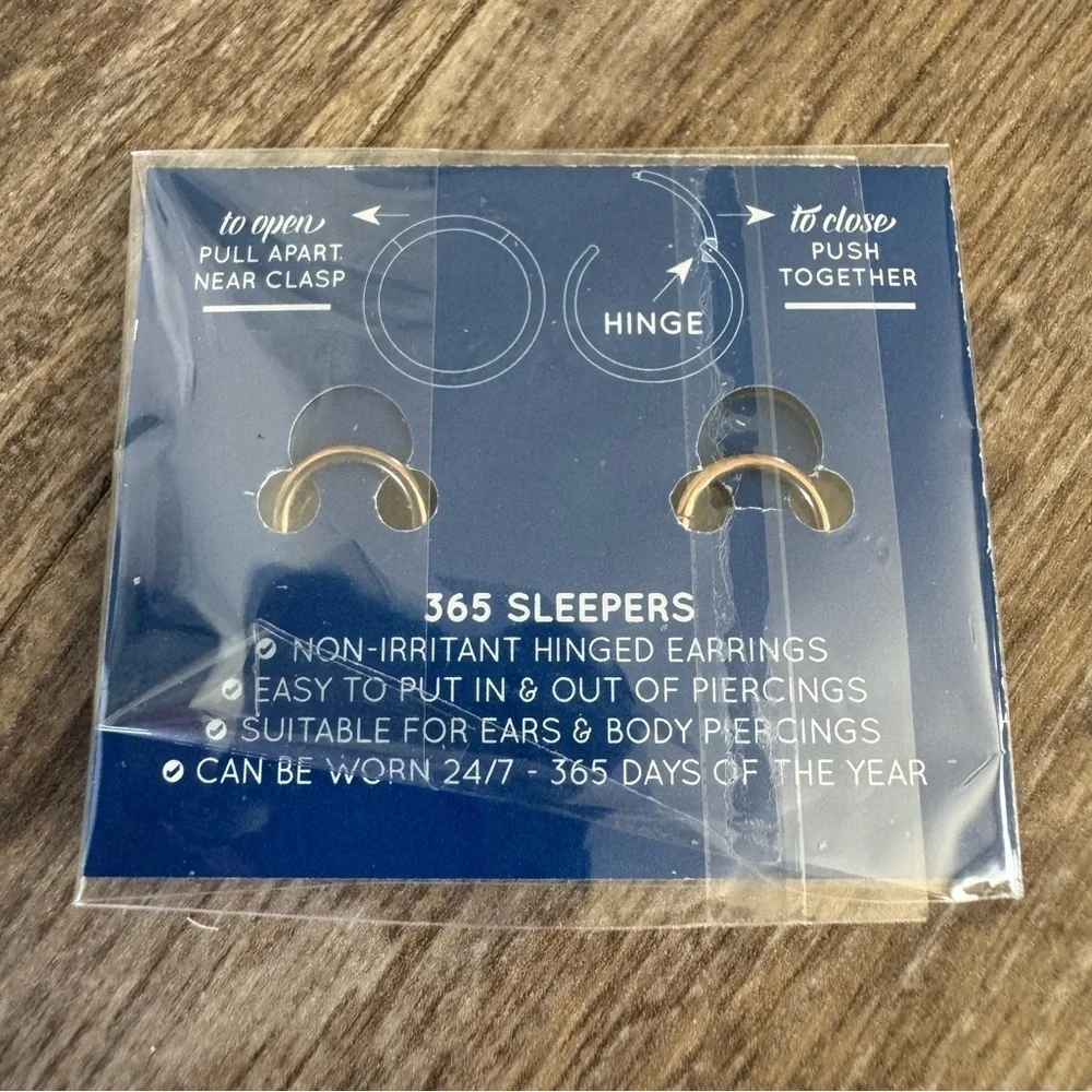 NWT! 365 Sleepers Rose Gold Surgical Stainless Steel Earrings - Floral Diamond